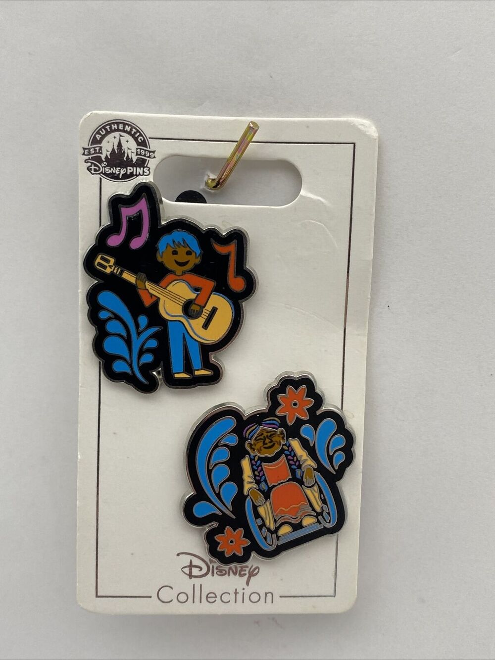 Disney Parks Pin Coco Miguel Guitar & Mama Coco Pixar 2 Trading Pin Set